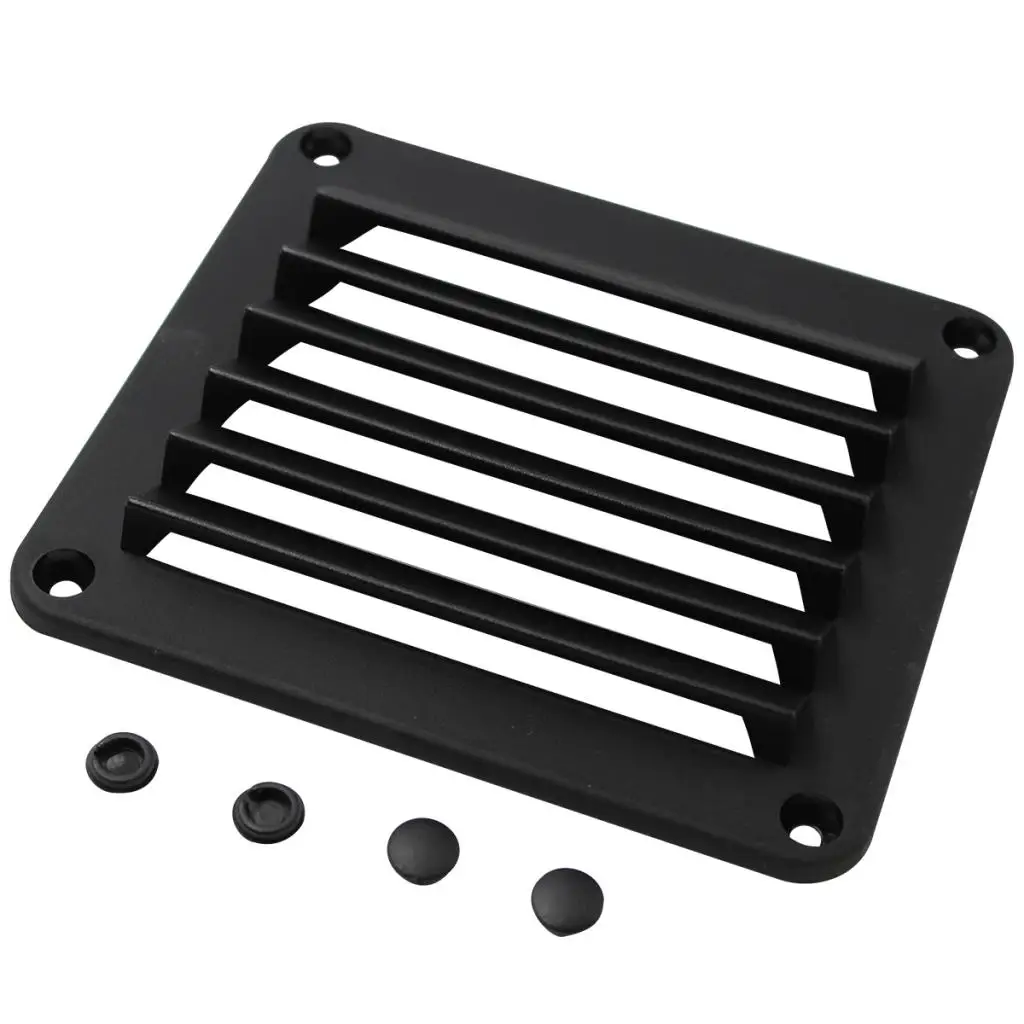 Marine Louvered Vents Round Hose Hull Air Vent for Boat RV Trucks Car - Black Plastic - 5-1/2 x 4-7/8 inch/14 x 12.4cm