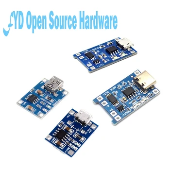 

Mini Micro Type-c USB 5V 1A 18650 TP4056 Lithium Battery Charger Module Charging Board With Protection Dual Functions 1A Li-ion