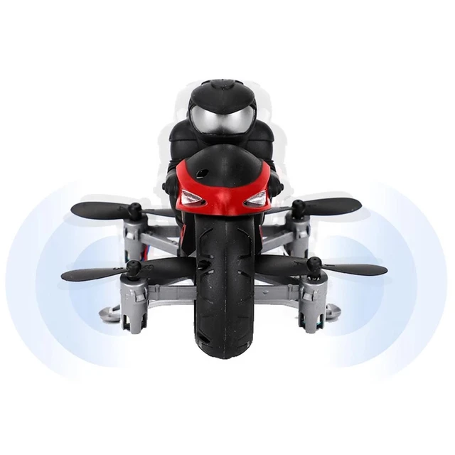 2 In 1 RC Stunt Motorcycle Kid Air Land 2.4GHz Flying Off-Road Motorcycle Drone with 360 Rotation Drift Headless Model Motorbike 5
