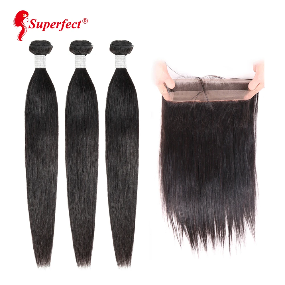 

Brazilian Straight Hair 360 Lace Frontal With Bundles Remy Hair 3 Bundles Hair Bundles With Closure