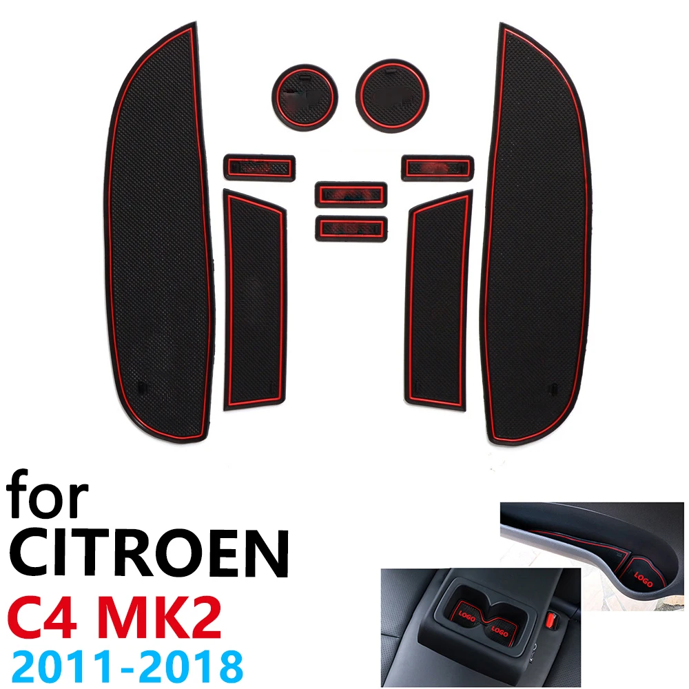 Противоскользящая резиновая накладка на чашку коврик с канавкой для Citroen C4 MK2 C4L