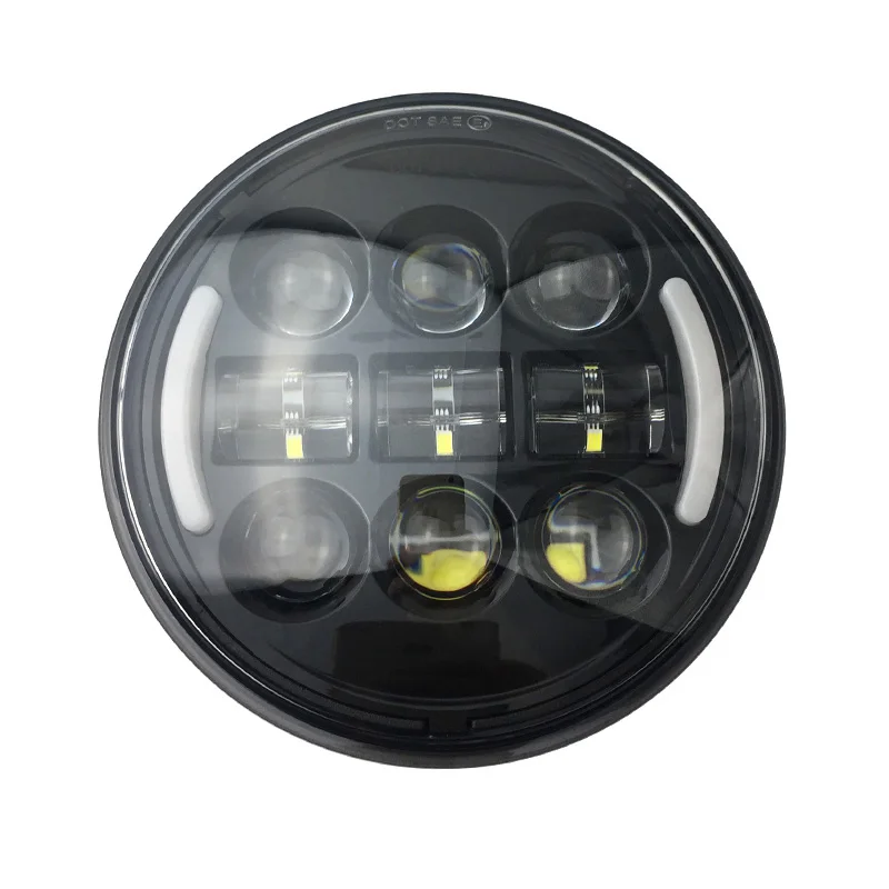 

5.75" Motorcycle LED Headlight for Harley Dyna Sportster Victory Triumph Indian Motor HeadLamp DRL Amber Turn Light