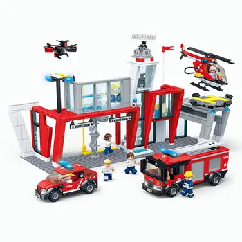 

Rescue Operation Fire Station Building Blocks Sets Bricks Educational Toys For Children Gift New City Marine