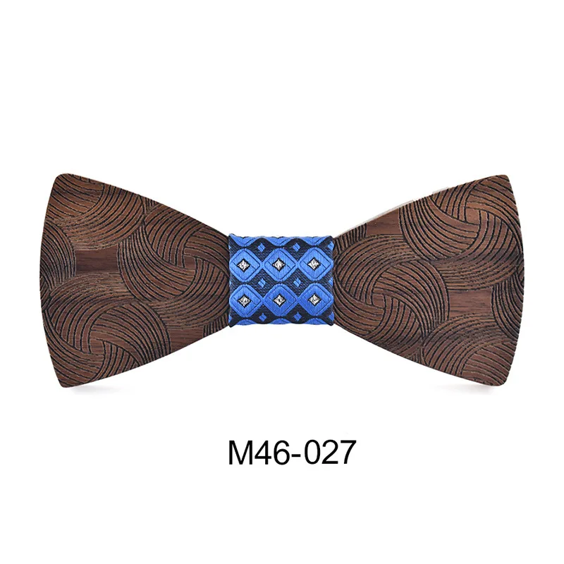 M46-027 Деревянный галстук-бабочка мужской модный костюм свадебный принт классический высший сорт Высокое качество деревянная бабочка поверхность Вихрь унисекс подарки - Цвет: M46-027
