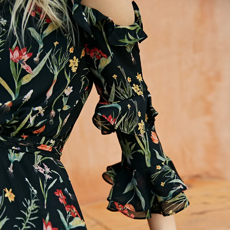 Vero Moda женское платье со шнуровкой и оборками с рукавами 3/4 | 31917C553