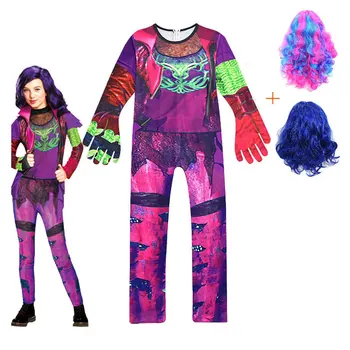 

Surprise Kids Baby Boys Halloween Descent 3 Role Playing Jumpsuit 3D Print Costume Children Masquerade One Piece Wig Set