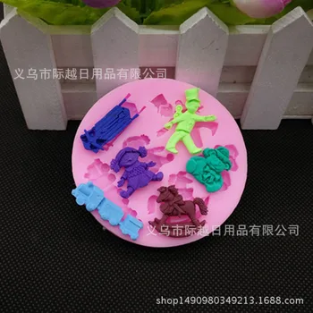 

Baking Tool Infant Trojan Small Train Silicone Cake Mould Chocolate Tools Fondant Cake Mold