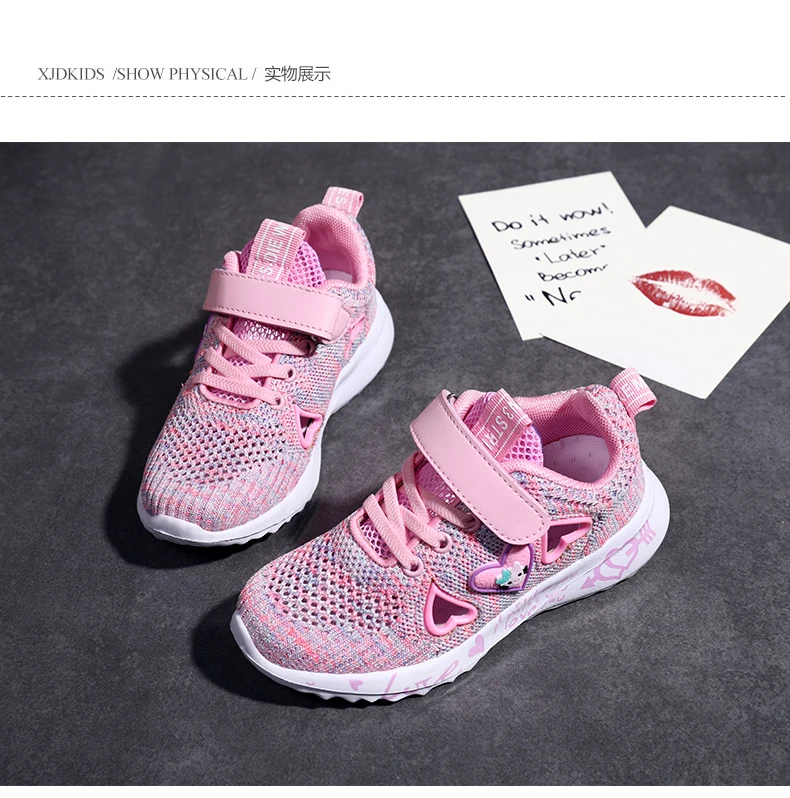 Children Mesh Casual Shoes Girl Sneakers Kids Banner Sport Footwear Kids Shoes for Girl Light Shoes Cute Pink Flat Shoes Winter