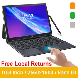 Tablette PC 2 en 1, ordinateur portable 4G, 2021 pouces, 10.8x2560, Android, avec clavier, MT6797, GPS, pour enfants, Version internationale, 1600 