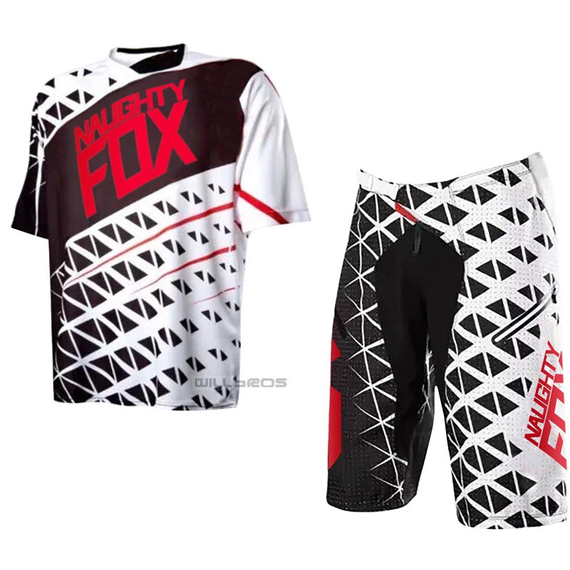 

NEW 2018 NAUGHTY FOX Summer ATV BMX DH MX Cycling Suit Off Road Dirt Bike Short Combo Motorcycle Mountain Bike Game Clothes Set