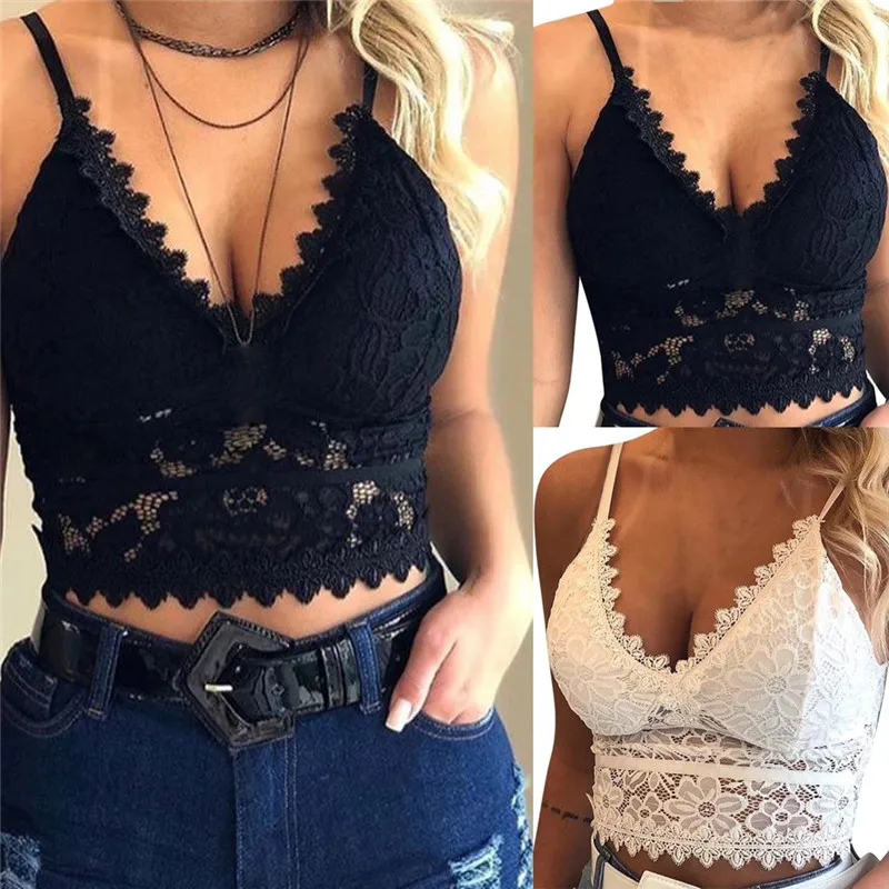 Hot sale wireless lace ladies sexy bra ladies plus size wireless bra sexy underwear V-neck underwear