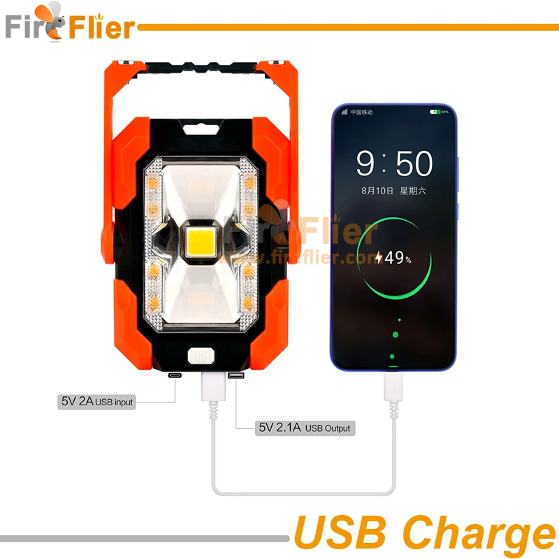 Solar Led Flood Work Light usb charger