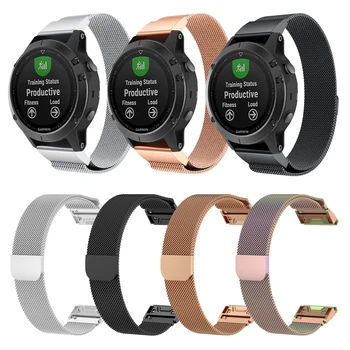 

22mm 26mm QuickFit Metal Milanese Loop Band for Garmin Fenix 6 6X 6S 5 5S 5X Plus 3 3 HR Forerunner 945 935 Watch Wrist Strap