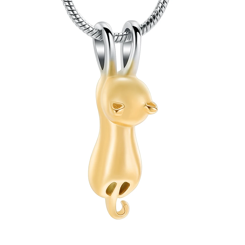 

IJD10024 Stainless Steel Cremation Jewelry Ashes Pendant for My Cat's Ashes Remaining,Pet Cat Memorial Keepsake Urn Necklace