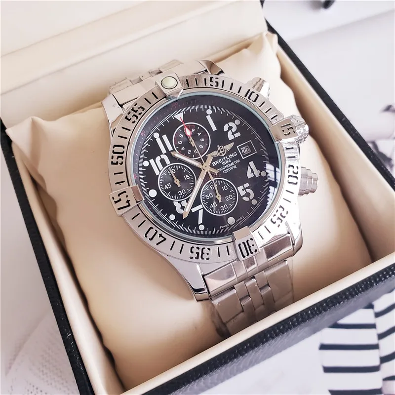

NEW Breitling Luxury Brand Mechanical Wristwatch Mens Watches Quartz Watch with Stainless Steel Strap relojes hombre automatic