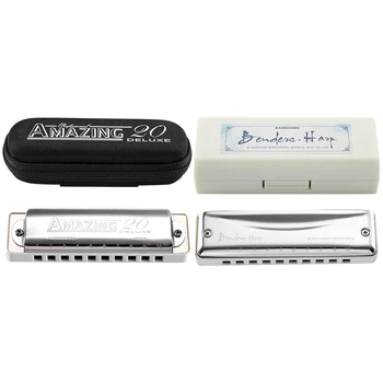 

SEWS-KONGSHENG 2pcs Profession Harmonica Diatonic Mouth Organ Instrument Blues Harp - 10 Holes Blues & 10 Holes Key of C
