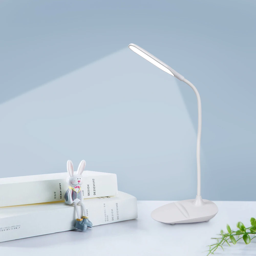 LED Desk Lamp Touch Control 3 Modes Brightness Eye-caring LED Table Lamp With USB Charging Port Phone Holder For Home Reading