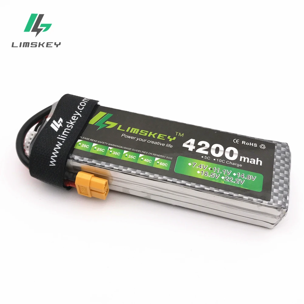 

Limskey power 3S 11.1v 4200mah Lipo Battery 30c For Helicopter Four axis RC Car Boat power T XT60 JST Plug 3s lipo battery 11.1