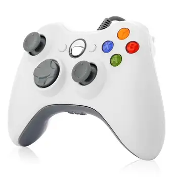 

USB Wired Gamepad for Xbox 360 /Slim Controller for Windows 7/8/10 Microsoft PC Controller Support for Steam Game white black