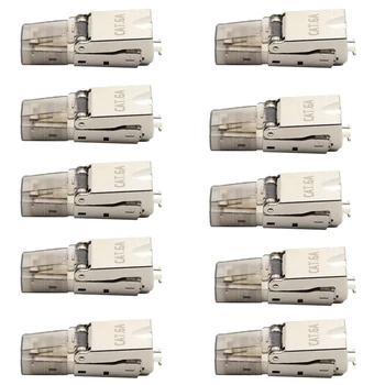 

Super Six Types of Pressure-Free Shielded Crystal Head Cat6A Shielded Gigabit Gold-Plated Free Crystal Head