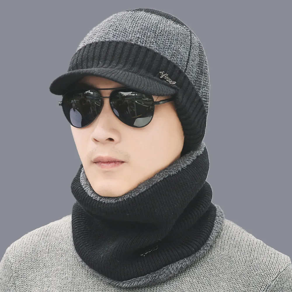 2018-Chapeaux-D-hiver-Skullies-Bonnets-Chapeau-D-hiver-Bonnets-Pour-Hommes-Femmes-Laine-charpe-Caps