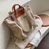 casual canvas women handbags designer letters shoulder crossbody bags female large capacity totes leather patchwork shopper bag ► Photo 1/6