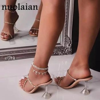 

2020 Women's Crystal Pump Shoes Dress Summer Pumps Woman Wedding High Heel Shoes Party High Heels Square Toe Slippers Shoe