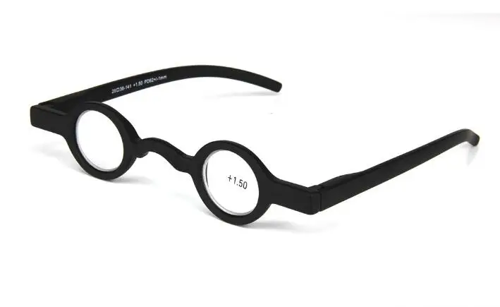 1,5 2,0 2,5 мини дизайн очки для чтения для мужчин и женщин винтажные круглые маленькие очки черная красная оправа очки диоптрий по рецепту - Цвет оправы: Черный
