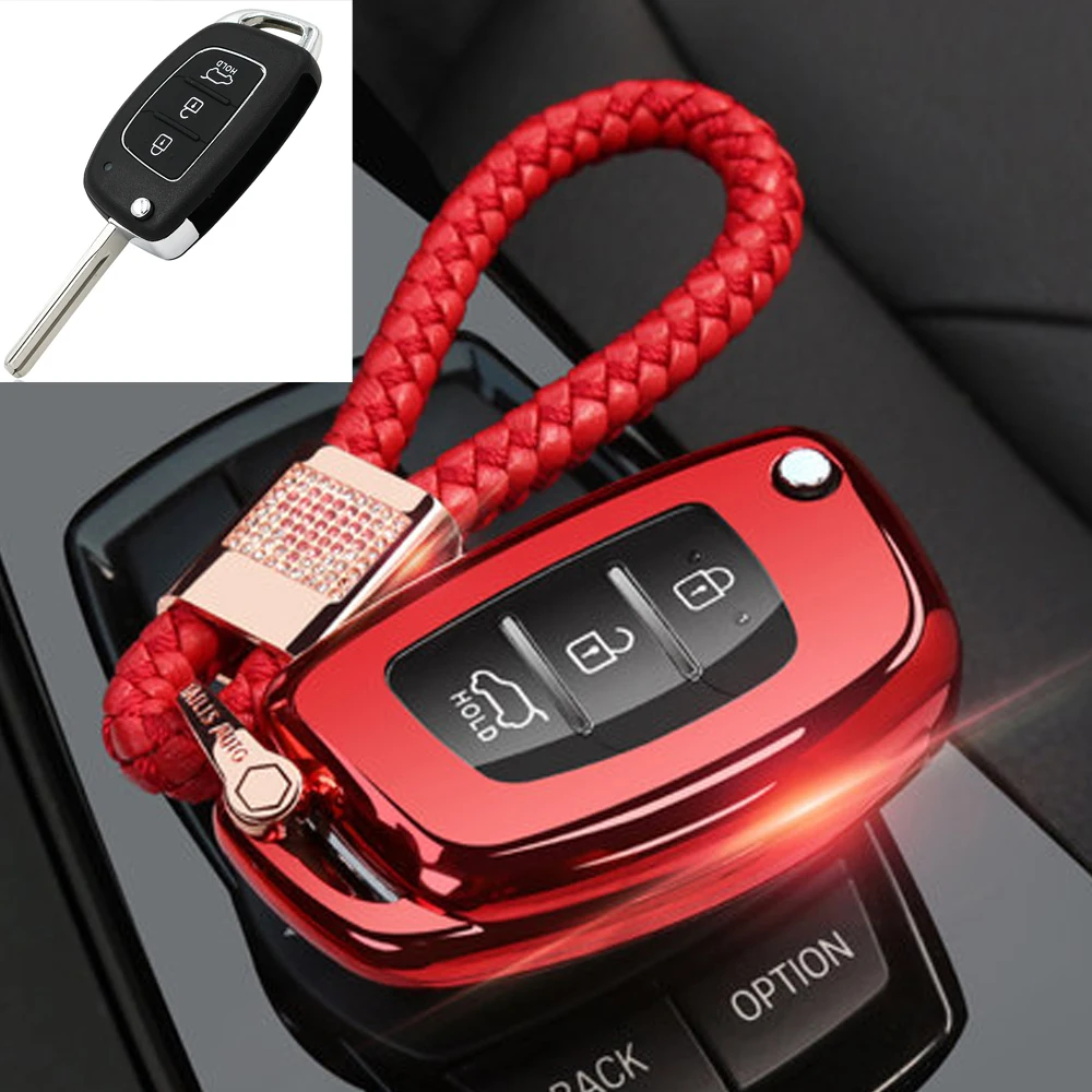 3 кнопки ТПУ автомобиль складной Флип Fob оболочка чехол для hyundai i20(2012-) i40(2012-) Санта Фе(ix45) 2013- стиль
