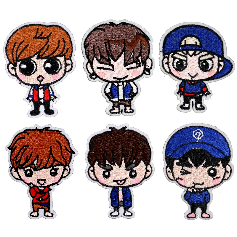 

Boy Anime Patch Iron on Clothes Applique Embroidery Cloth Sewing Patches for Clothing Sticker Patch Up Hole Accessories Badge