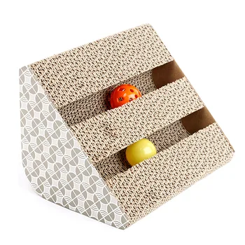 

Corrugated Cardboard With Bell Ball Ramp Home Claws Care Furniture Protector Cat Scratching Board Pet Supplies Play Toy Reusable