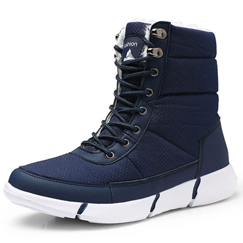 

Waterproof Winter Boots For Men Non-Slip Snow Boots With Fur Winter Shoes Men Sneakers Warm Ankle Boots Unisex Plus Size 36-48