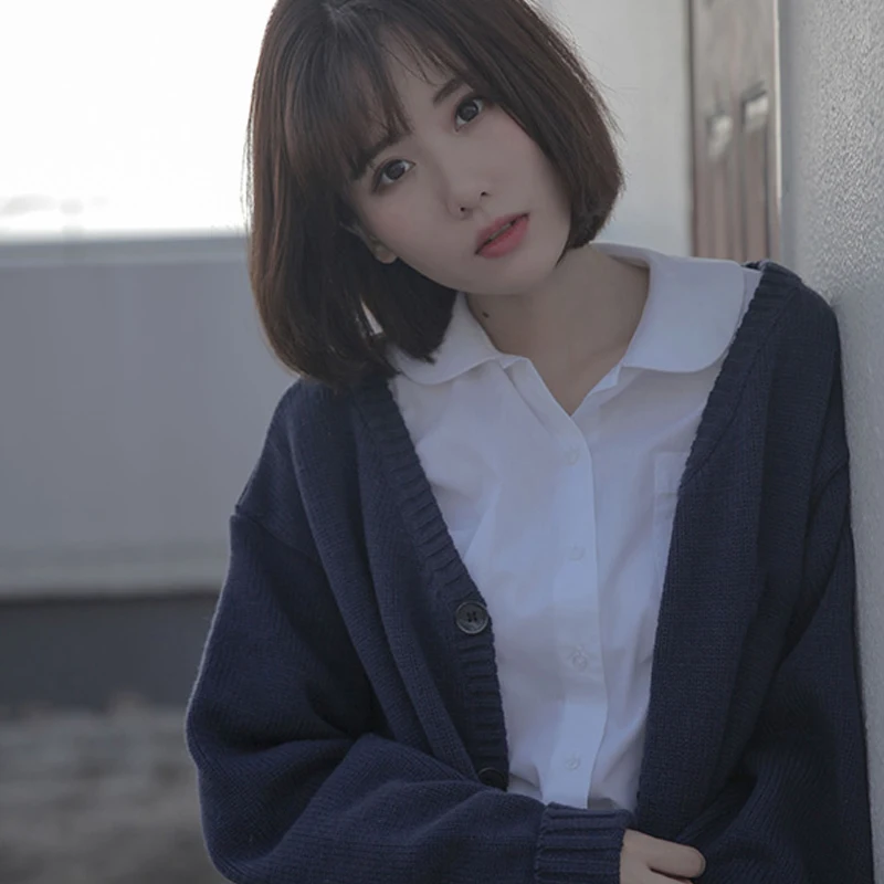 

Knit Cardigan Sweater Jacket Female 2019 Autumn New Korean version of the loose wild student lazy shirt