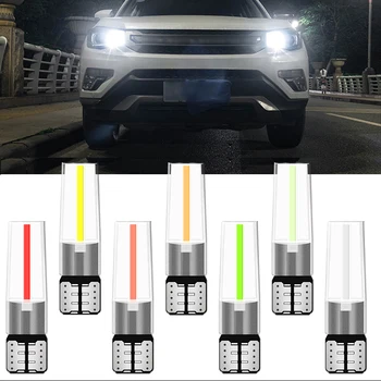 

T10 194 2825 WY5W W5W Filament Lights COB LED Glass Shell Wedge Auto Parking Bulbs CANBUS NO ERROR Car Reading Dome Lamp DC 12V