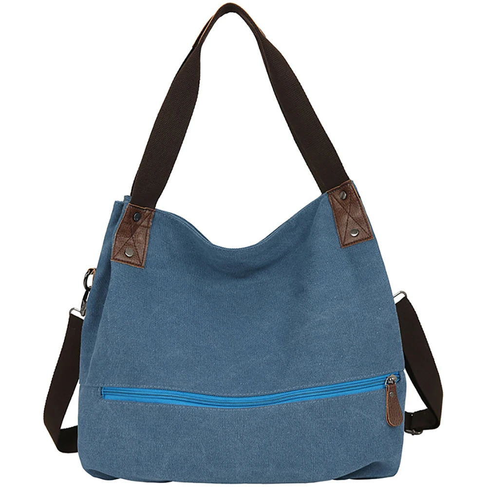 Women Casual Denim Tote Handbags Female Rivet Canvas Shoulder Bags Large Capacity Crossbody Bag For Ladies Travel Free Shipping