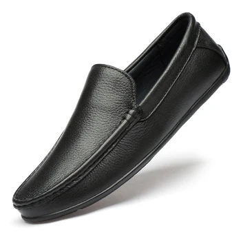 

New Men Loafers Non-slip Flats Comfortable Dress Shoes High Quality Split Leather Men's Shoes Handmade Size 45 Casual Shoes *