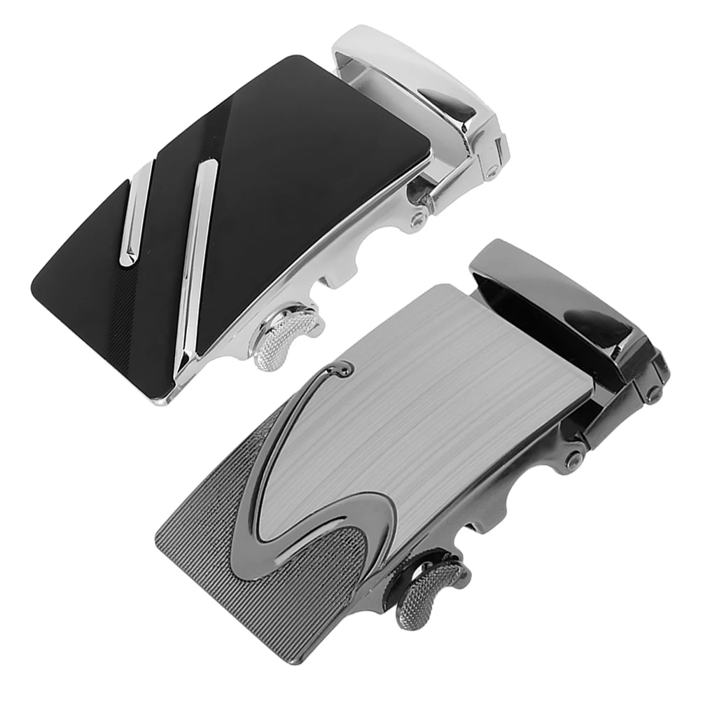 2PC Fashion Men's Business Alloy Automatic Buckle Unique Men Plaque Belt Buckles for 8cm*4cm Men Apparel Accessory