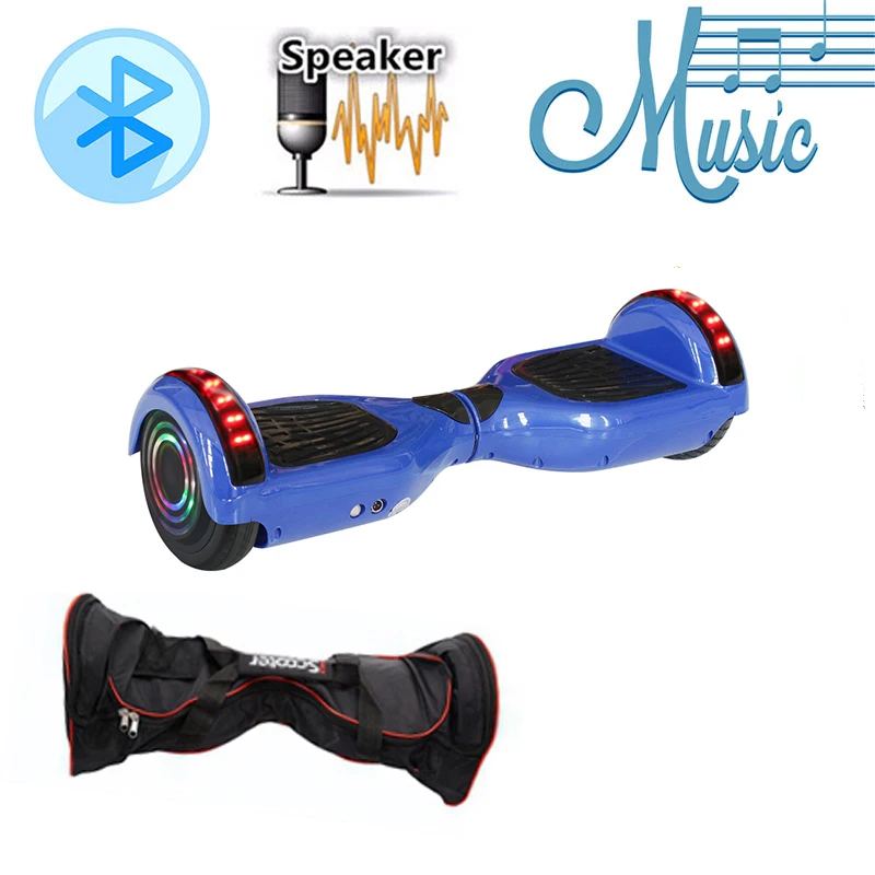 Blue IScooter 6,5 дюймов Ховерборд bluetooth и светодиодный Giroskuter 2 колеса самобалансирующийся гироскутер Ховер доска два колеса Oxboard - Цвет: Blue