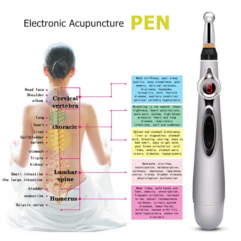 Electronic Acupuncture Pen Electric Meridians Laser Therapy Heal Massage Pen Tendon Meridian