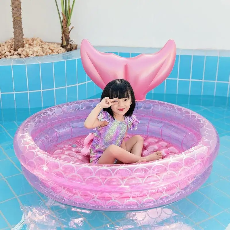 novo espessamento pvc inflável sereia piscina do agregado familiar bebê crianças piscina adorável bebê rosa piscina