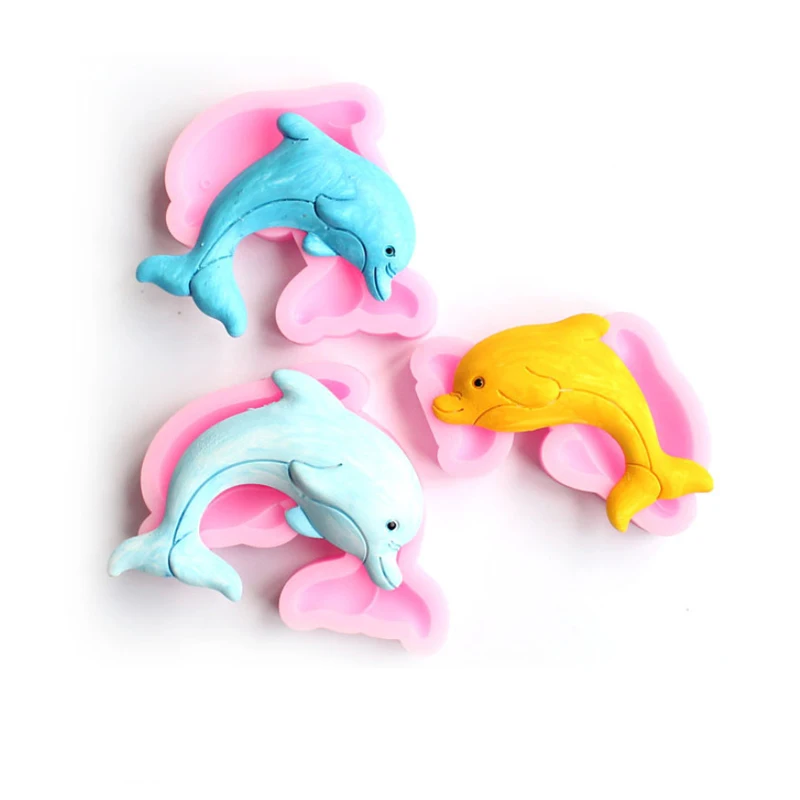 Sugarcraft морские животные силиконовые формы Дельфин помадка DIY украшения торта