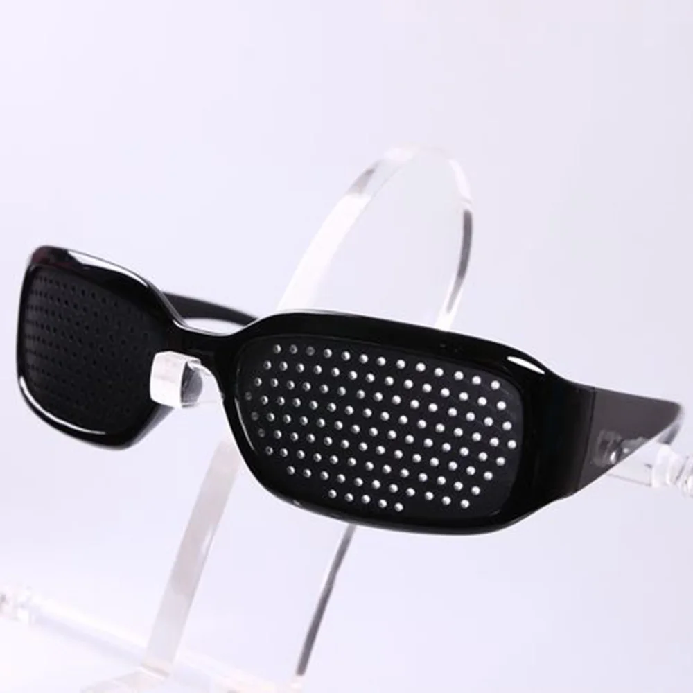 

1 pair Eye Glasses Stenopeici Bates Method Man Woman Training View Pinhole Black Relax the tension for cataract treatment