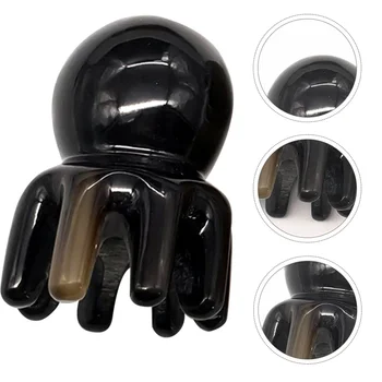 

1Pc Yak Horn Comb Handmade Comb Octopus Massage Comb for Health Care (Black)