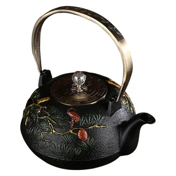 

1Pc Teapot Retro Classic With Infuser Vintage Cast Iron Tea Kettle Decoration Ornament Teakettle for Home Office