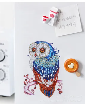 

Yikexin DIY paste diamond painting at will 3D refrigerator paste special owl animal paste children crafts
