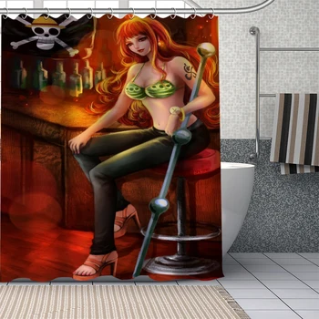 

Waterproof Shower Curtain for Bathroom ONE PIECE Print Bathroom Gadgets Bathtub Curtains Bathroom Curtain 12 Pcs Hooks SC1024