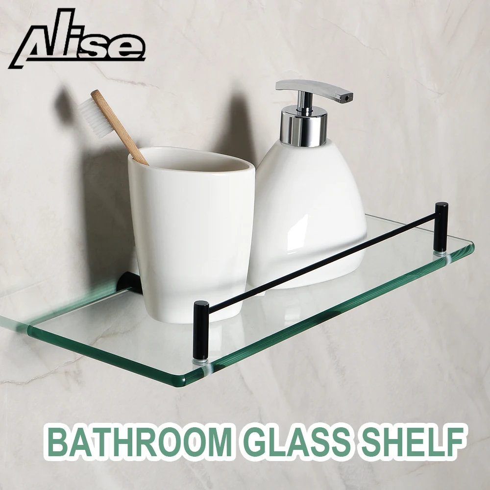 

35mm Bathroom Glass Shelf Bath Shower Glass Holder Stainless Steel Storage Rack Wall Mount Shelf Bathroom Shelves Accessories