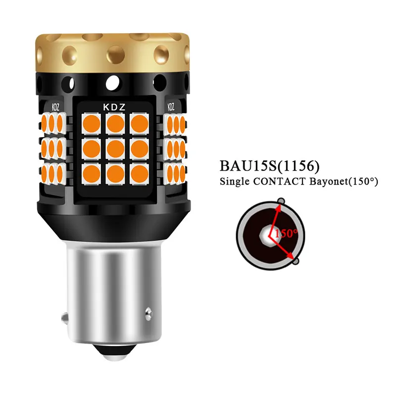 2 шт. CANBUS BAU15S PY21W BA15S P21W led 7440 W21W 3030 led 36-45 smd Автомобильная резервная лампа сигнал поворота drl свет без ошибок Янтарный 12-24 В - Испускаемый цвет: BAU15S PY21W