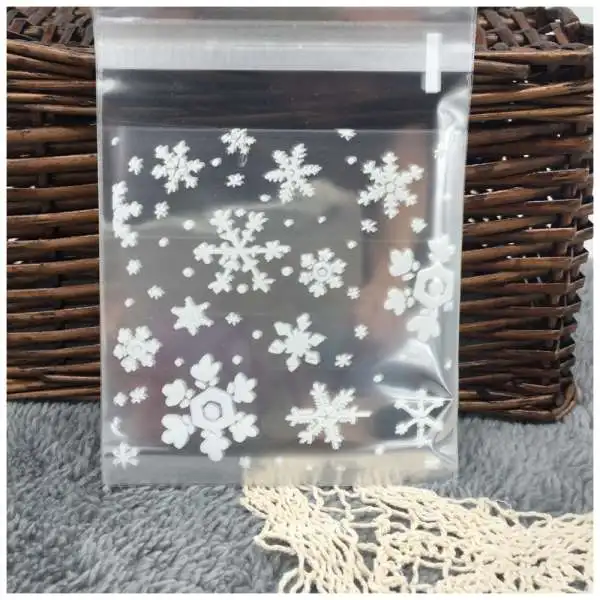 Практичный бутик 100 шт пакетики белая Снежинка упаковка мешок для печенья рождественские конфеты