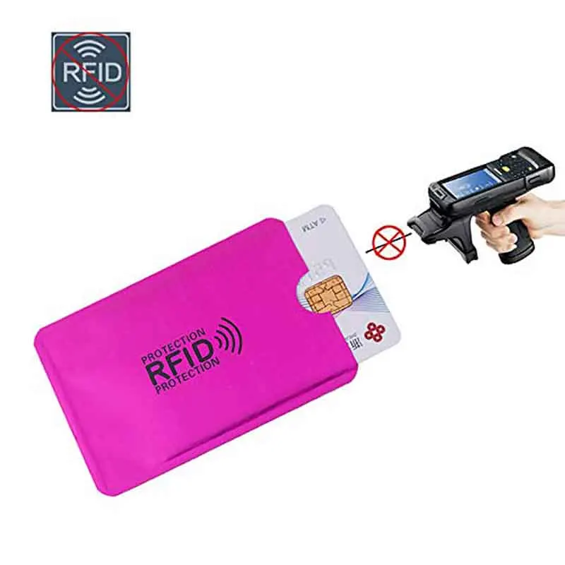 5 шт. Анти RFID кошелек Блокировка ридер Блокировка Рукава ID банк держатель для карт чехол Защита кредитный держатель для карт Алюминий - Цвет: Rose